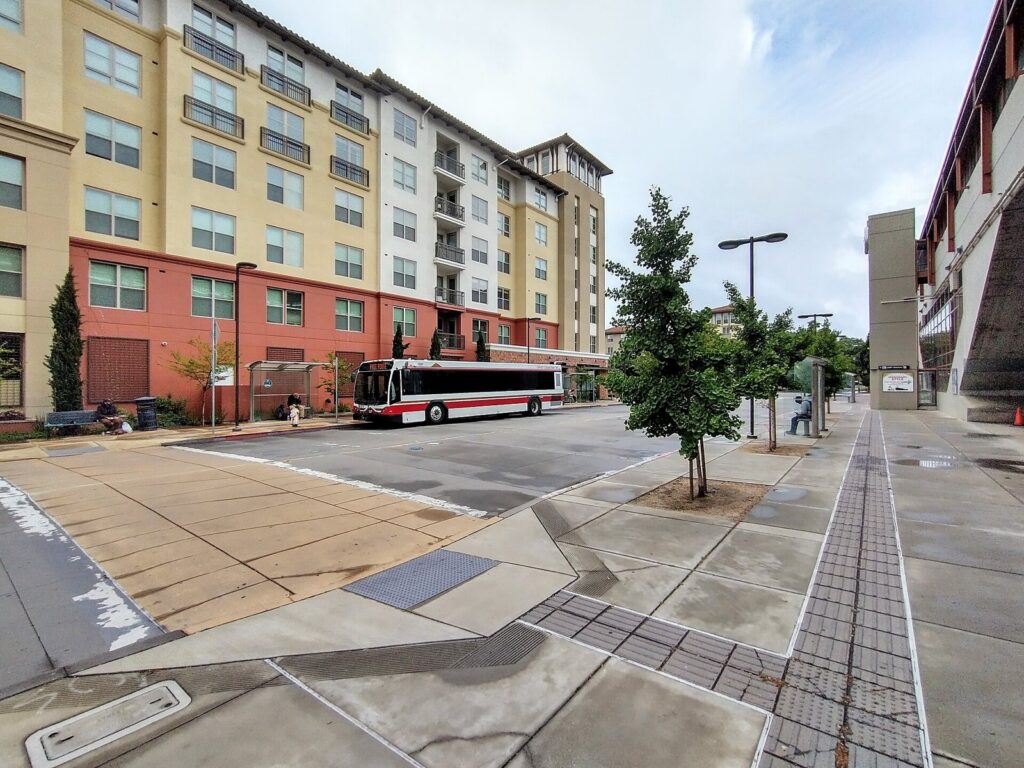 A County Connection bus at the Pleasant Hill/Contra Costa Centre BART station